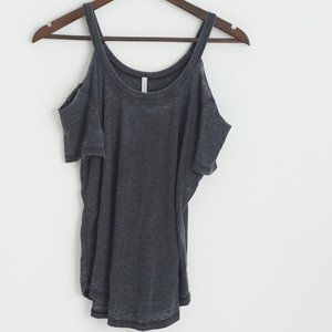 Z Supply Washed Black Cold Shoulder Tee Size XS